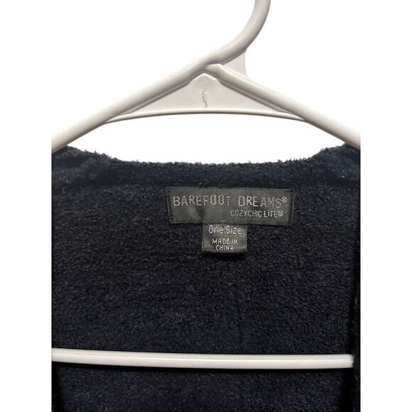 Barefoot Dreams CozyChic Lite Cliffside Wrap Open Front One Size black and gray - Picture 2 of 7